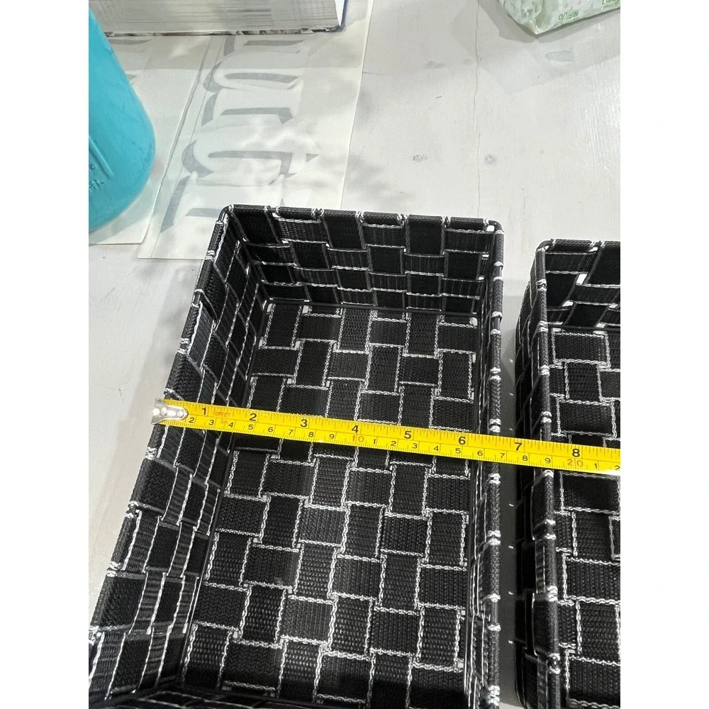 Woven Storage Baskets Set of 3 Black & White - Home college‎ dorm Organization